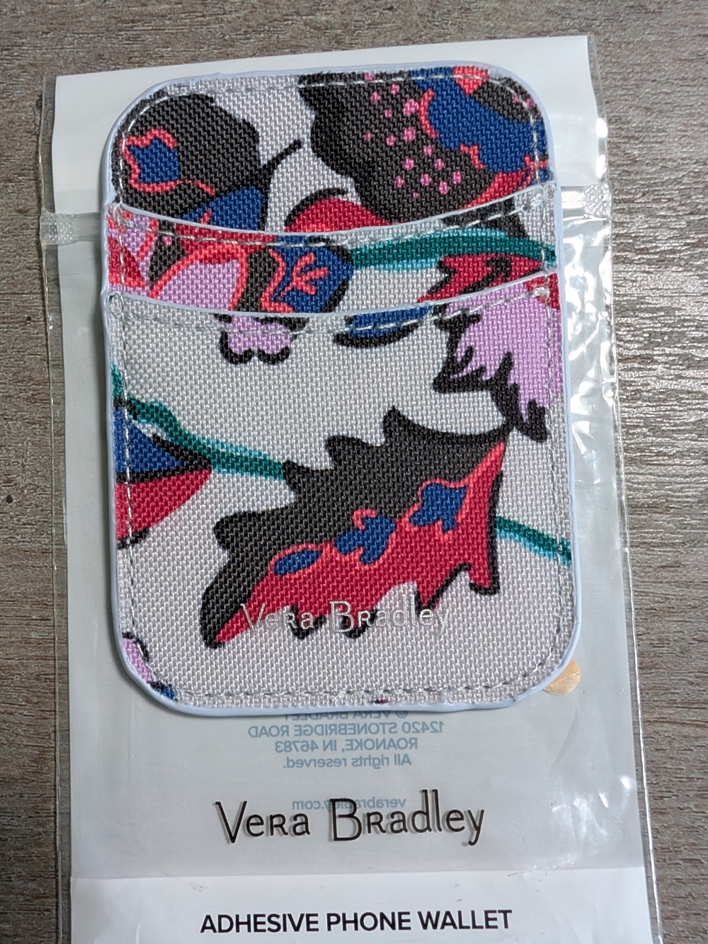 Vera Bradley Floral Adhesive Phone Wallet - Pink/Blue/Black